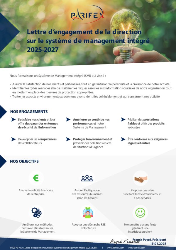 Politique qualité 2025 et satisfaction client